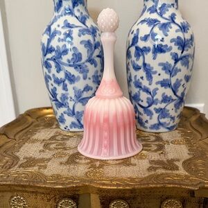 Fenton shiny Rosaline Pink Glass Bell, vintage with stamp